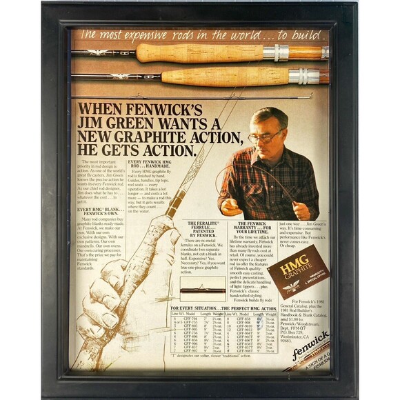 Fenwick When Jim Green Wants a New Graphite Action He Gets It Vntg Print Ad 1981 - Picture 3 of 3